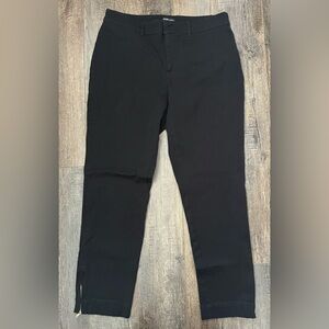 E39 by Eric Solid Black Straight Leg Pants Ankle Zipper Accent Women’s Size 12